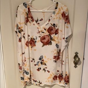 a.gain XXL v-neck floral blouse